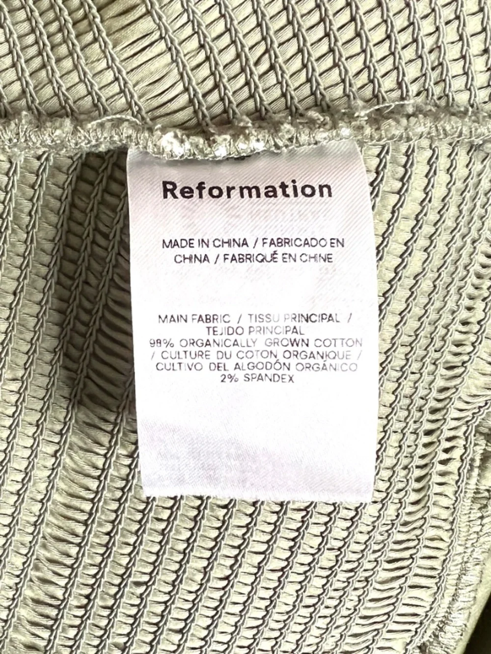 Reformation Haven Skirt in Artichoke Size Small